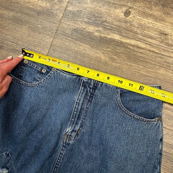 Vintage Polo Jeans Co Ralph Lauren Denim Skirt Size‎ 14 Distressed (small) 90s - Picture 5 of 6